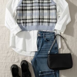 No Boundaries Black and White Knit Sweater